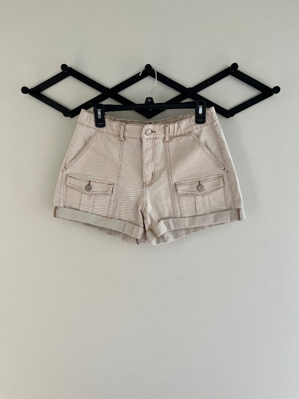 TIME AND TRU— Jean cargo shorts, Khaki color,  size 8